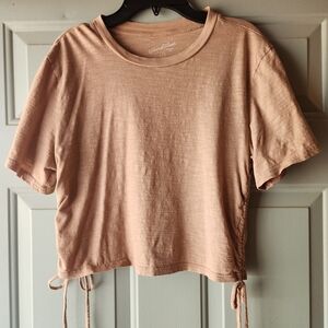 UNIVERSAL THREAD Khaki Crop Top with Side Ties Sz S EUC